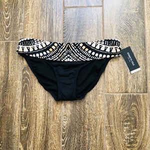 NWOT! Kenneth Cole Black & Metallic Bikini Bottom